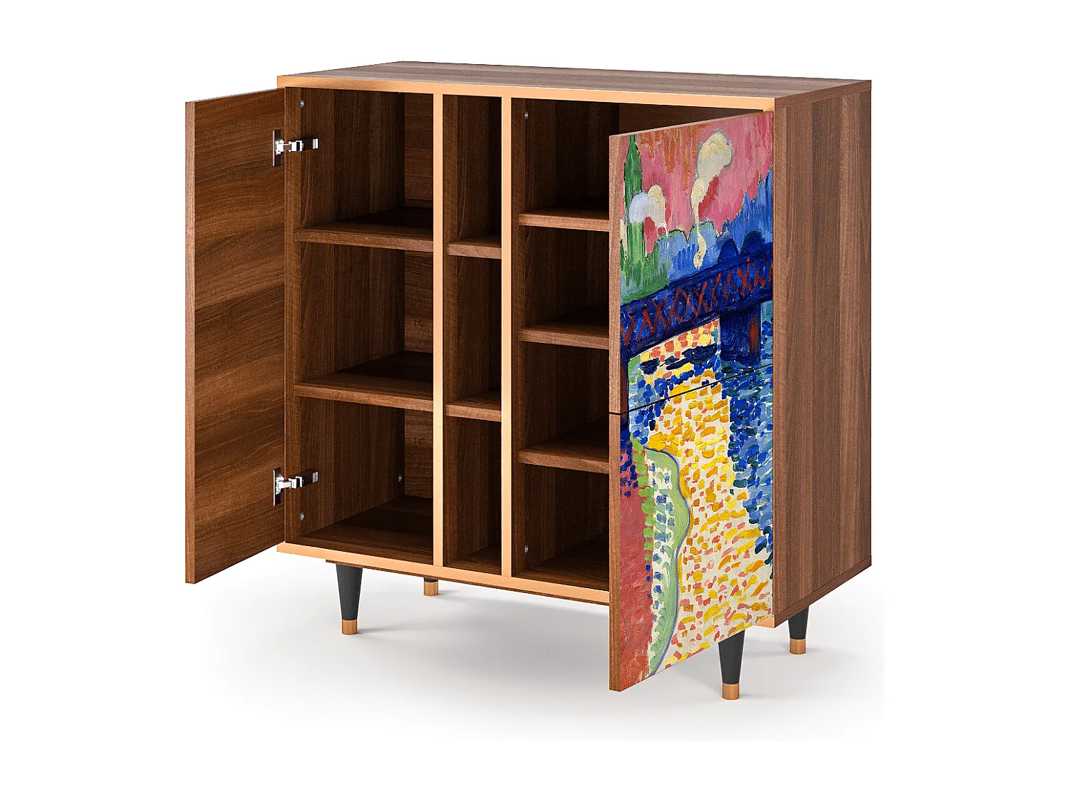 Kredens - 94х96х41 cm - BS5 - Charing Cross Bridge, Orzech