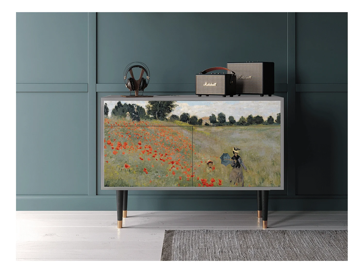 Buffet - 115x85x48 cm - BS4 - The Poppy Field   , Gris