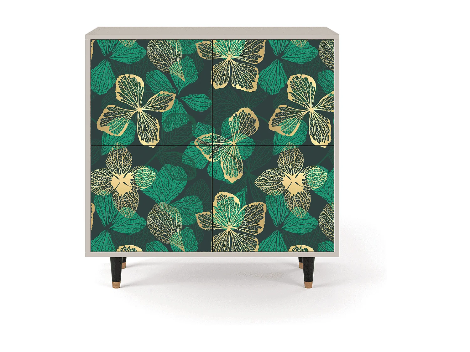 Kredens - 94x96x48 cm - BS3 - Green Flower, Piaskowy