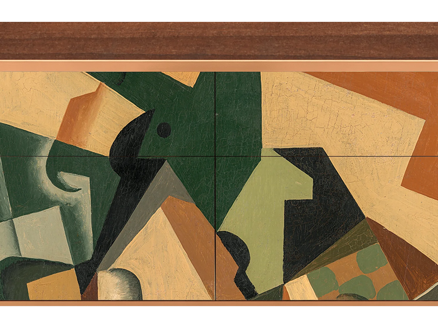 Dressoir - 115x85x48 cm - BS4 - Glass and Checkerboard, Walnoot