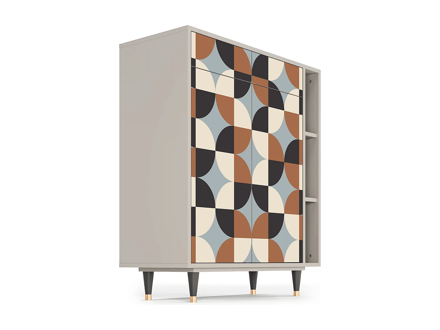 Kredens - 96х110х41 cm - BS6 - Brown Sensation, Piaskowy