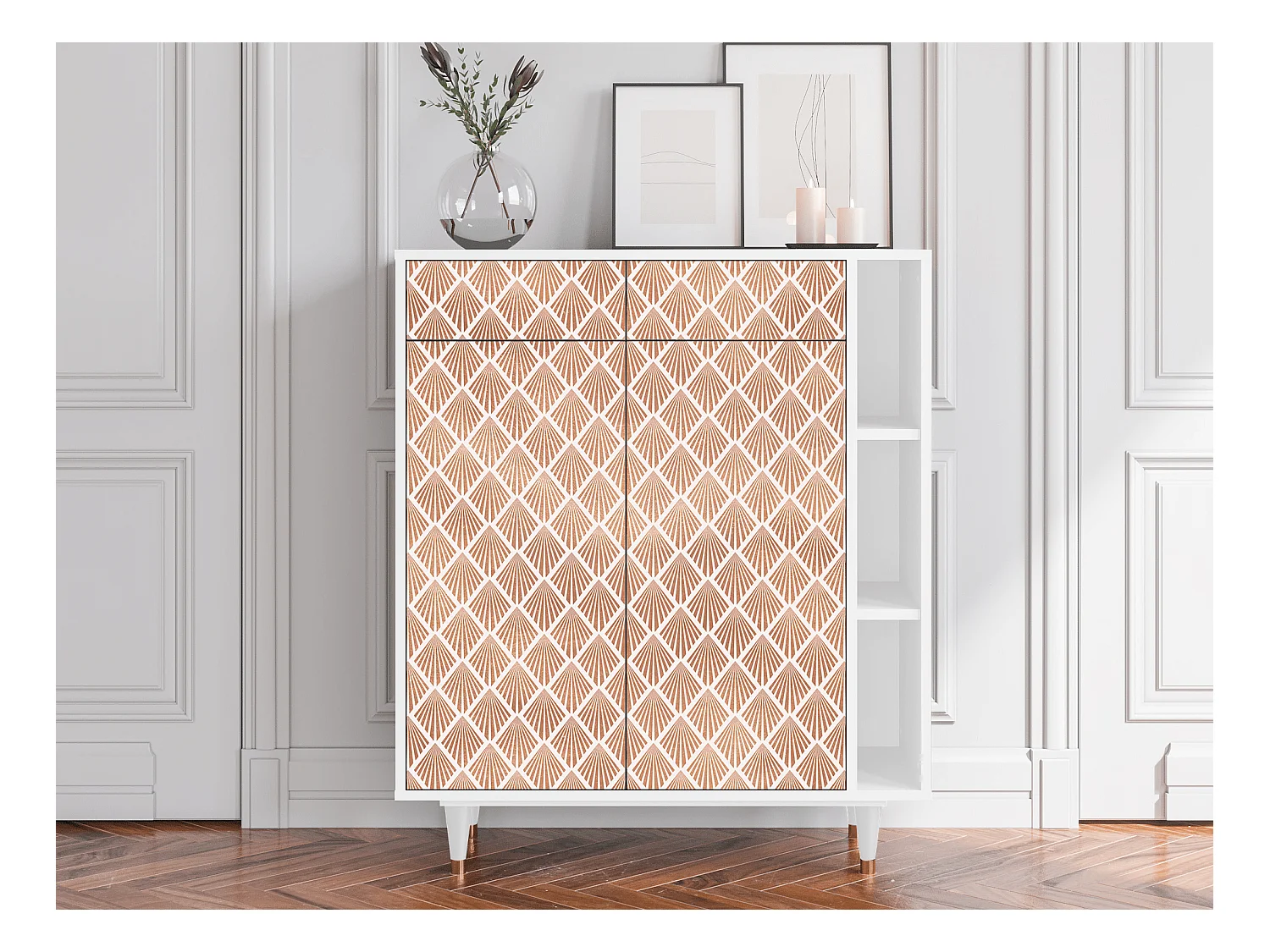 Credenza - 96х110х41 cm - BS6 - Pastel Sunrise, Bianco