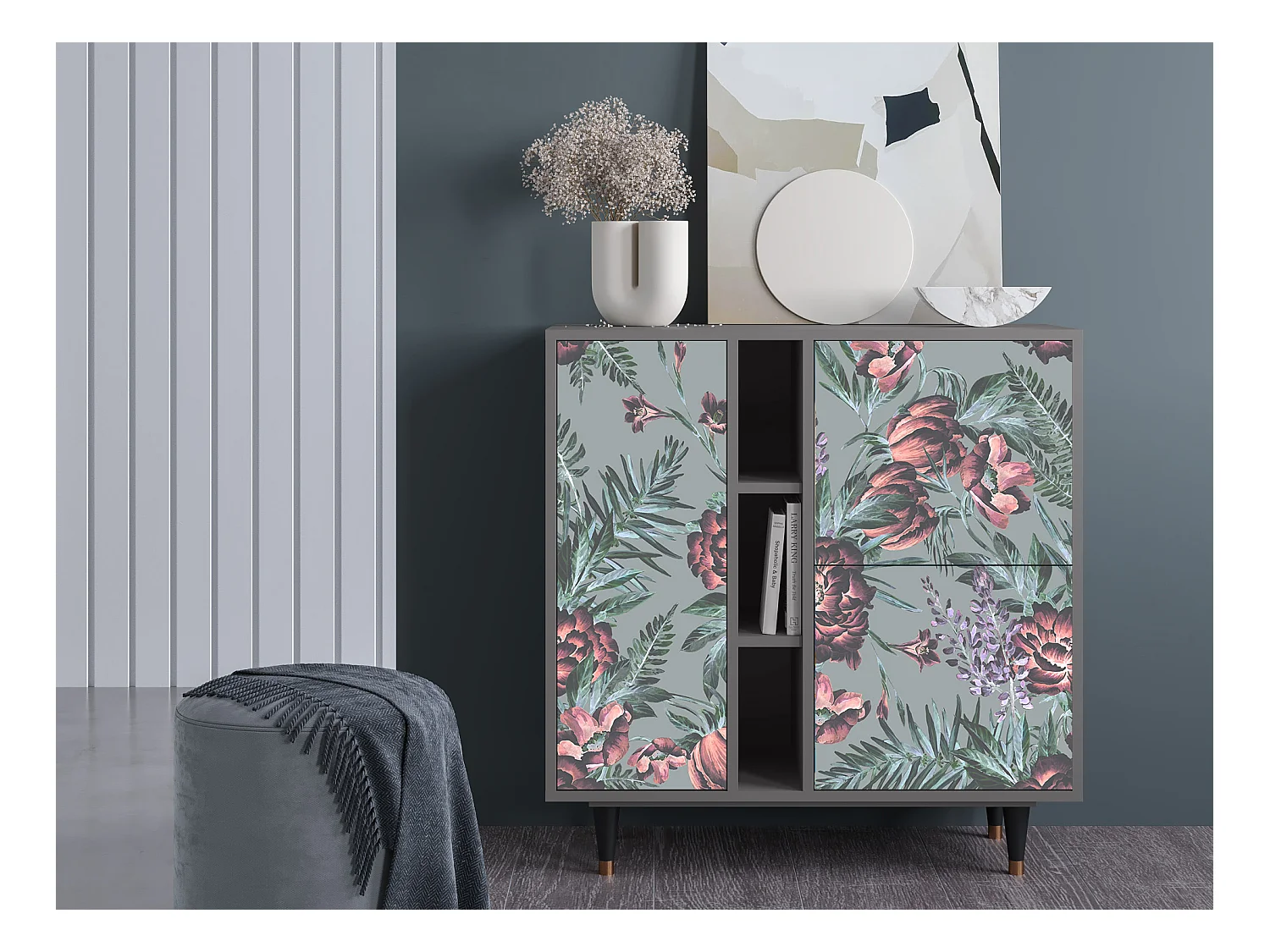 Buffet - 94х96х41 cm - BS5 - Light Peonies, Gris
