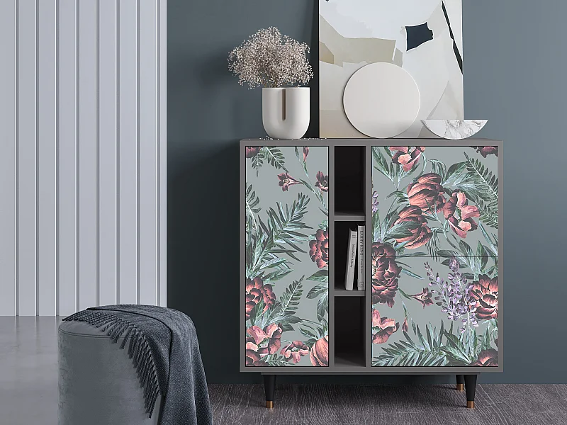 Sideboard - 94х96х41 cm - BS5 - Light Peonies, Grau