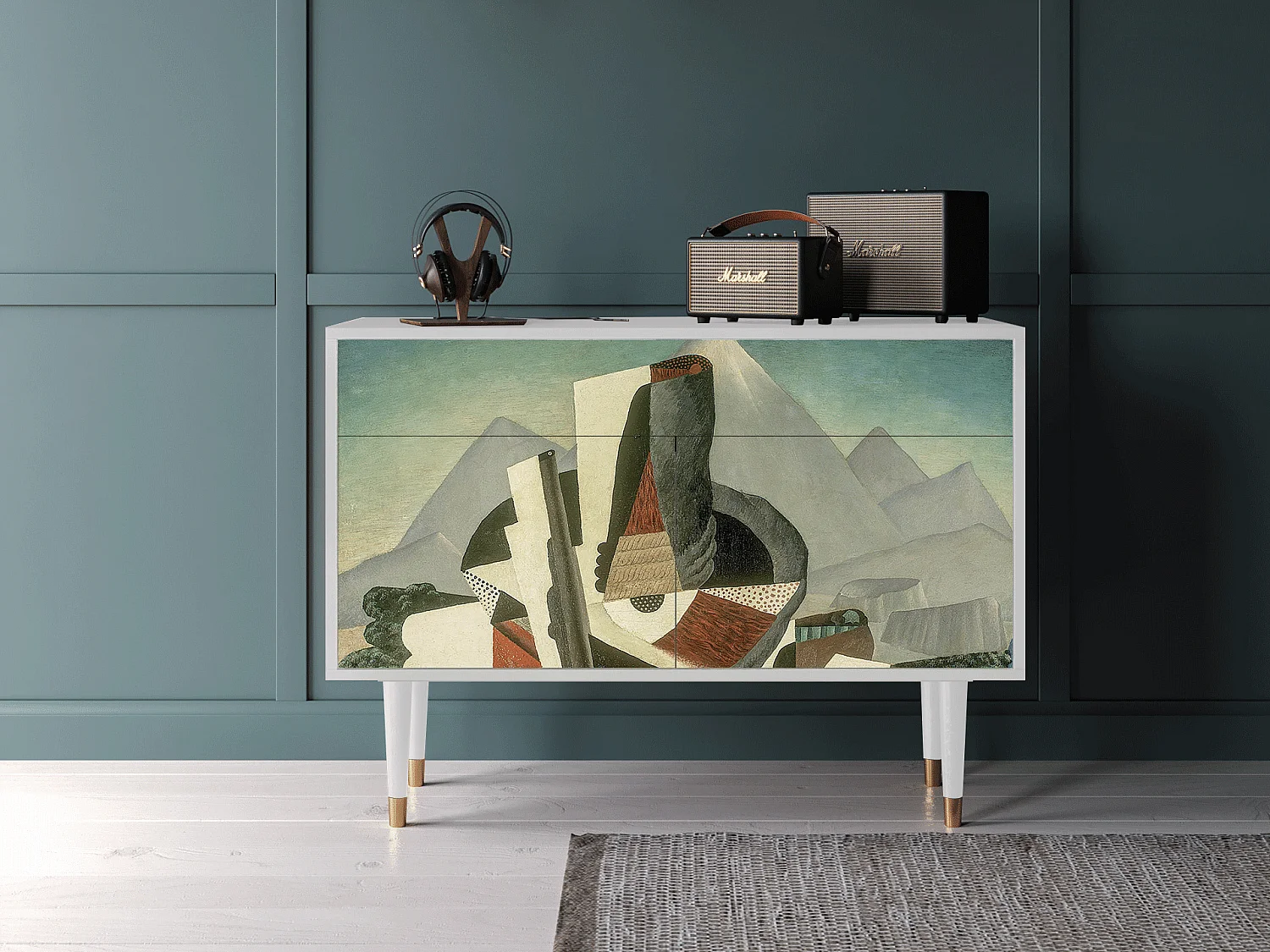 Kredens - 115x85x48 cm - BS4 - The Cubist Paintings , Biały