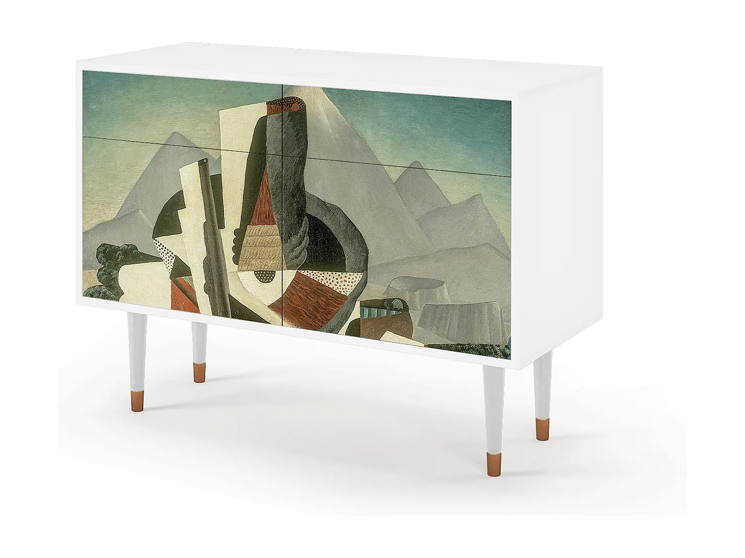 Kredens - 115x85x48 cm - BS4 - The Cubist Paintings , Biały