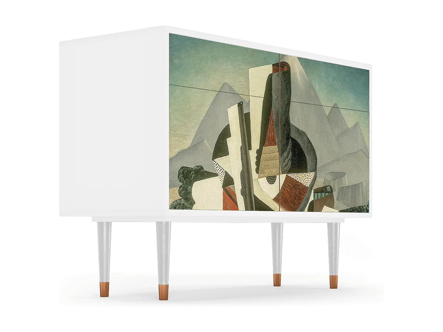 Kredens - 115x85x48 cm - BS4 - The Cubist Paintings , Biały