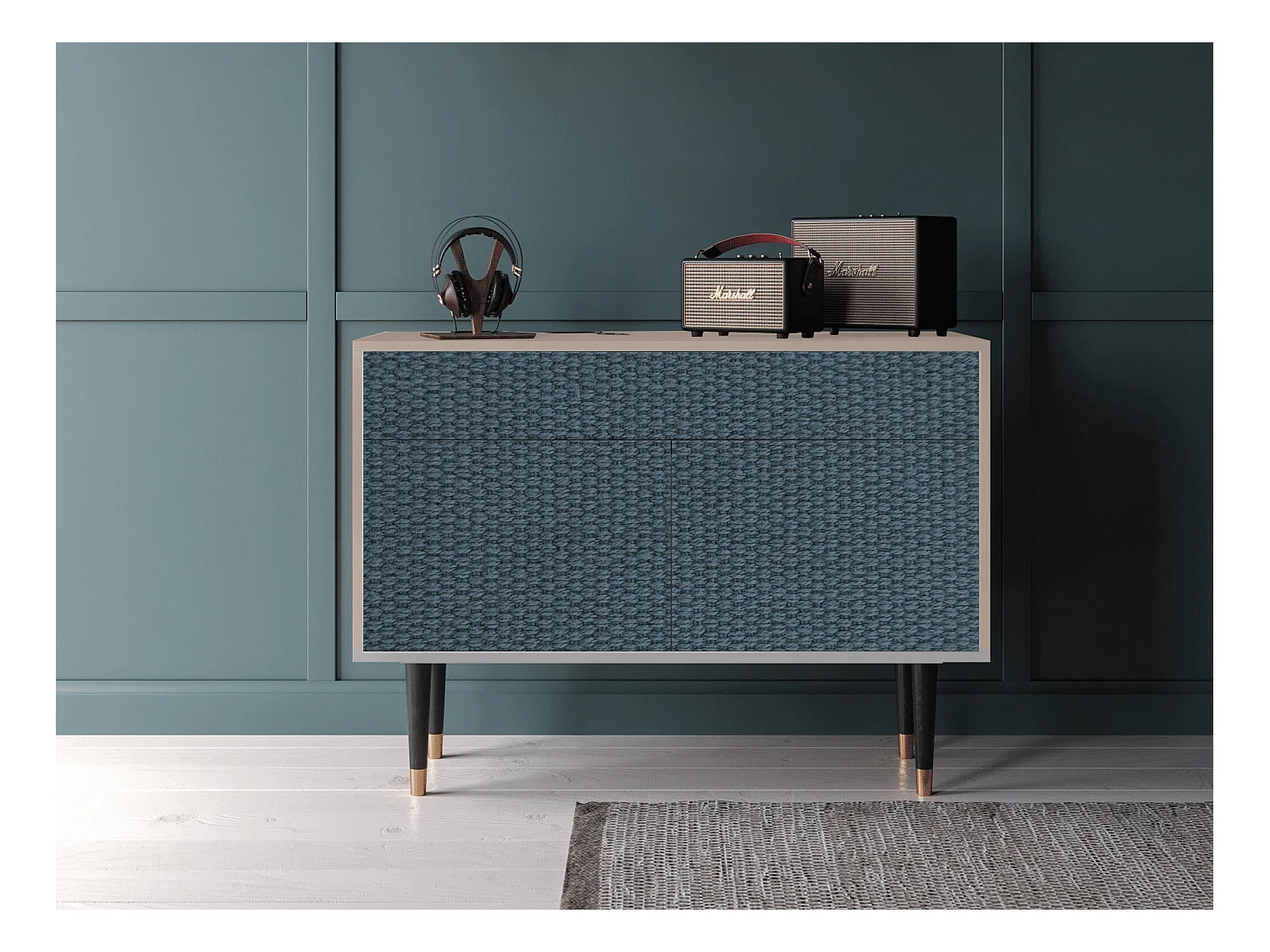 Buffet - 115x85x48 cm - BS4 - Knitted Pattern, Latte