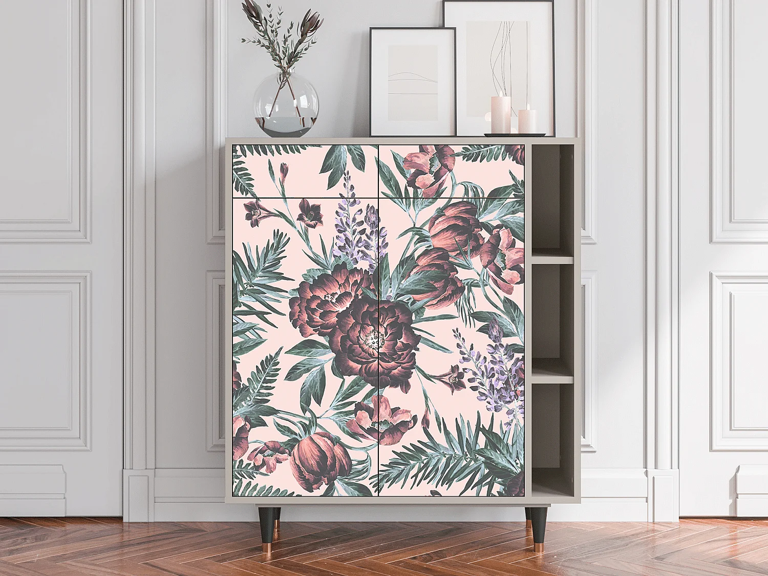 Buffet - 96х110х41 cm - BS6 - Peach Peonies, Sable