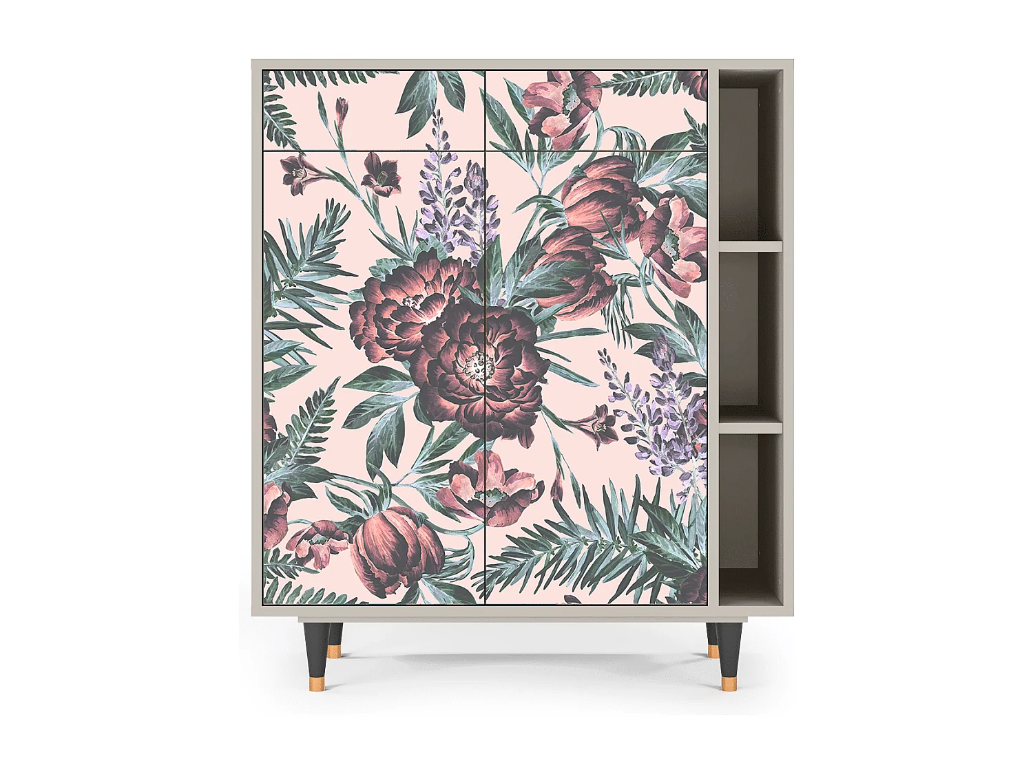 Aparador - 96х110х41 cm - BS6 - Peach Peonies, Areia