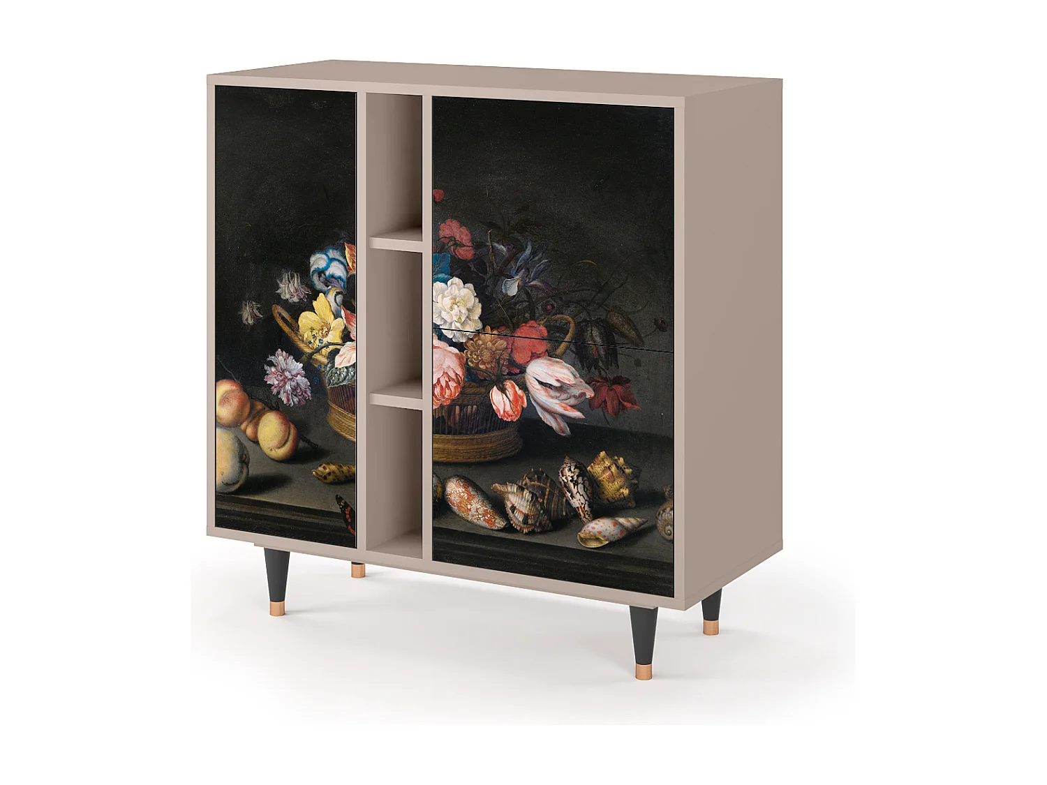 Buffet - 94х96х41 cm - BS5 - Still Life with Flowers, Latte