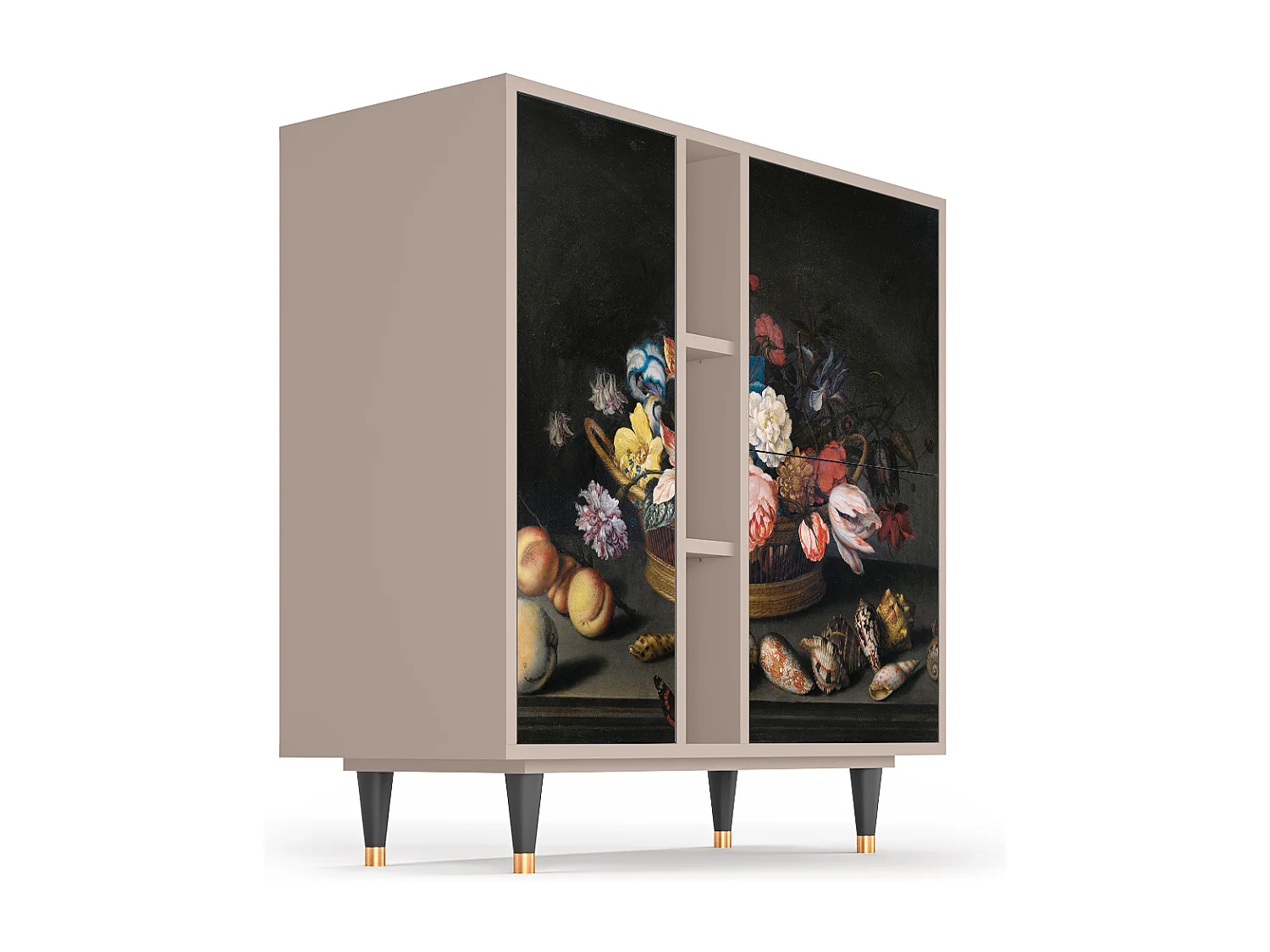 Buffet - 94х96х41 cm - BS5 - Still Life with Flowers, Latte