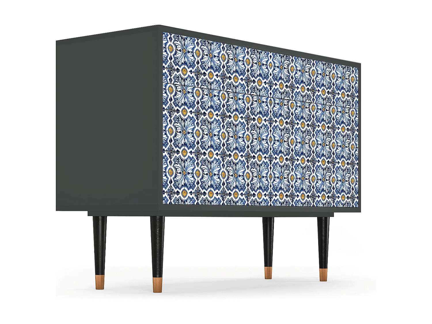 Kredens - 115x85x48 cm - BS4 - Lovely Cornflowers, Antracyt