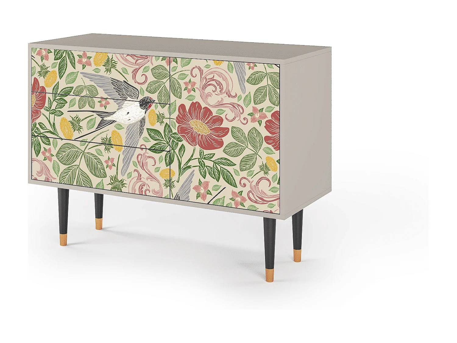 Kredens - 115х84х41 cm - S3 - Spring Swallow, Piaskowy