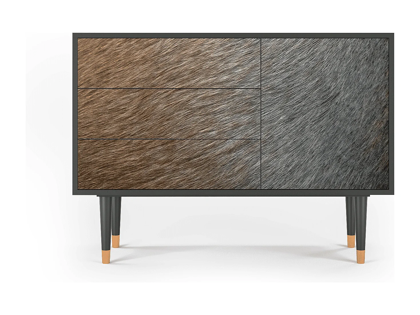 Kredens - 115х84х41 cm - S3 - Peanut Hair, Antracyt