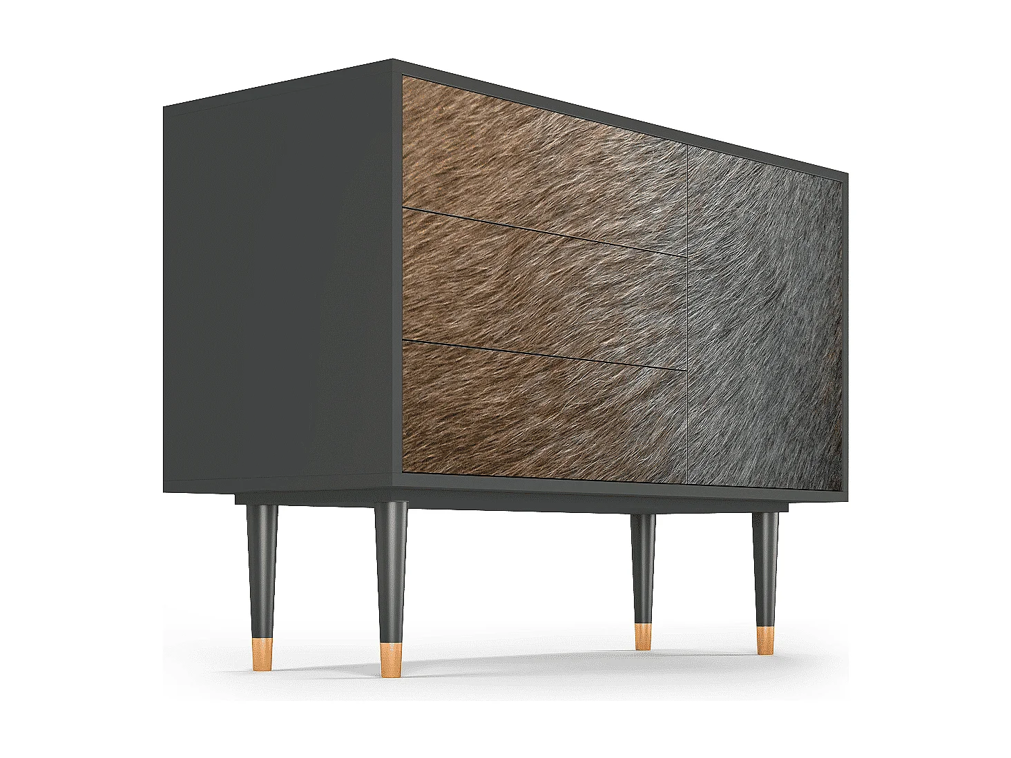 Kredens - 115х84х41 cm - S3 - Peanut Hair, Antracyt