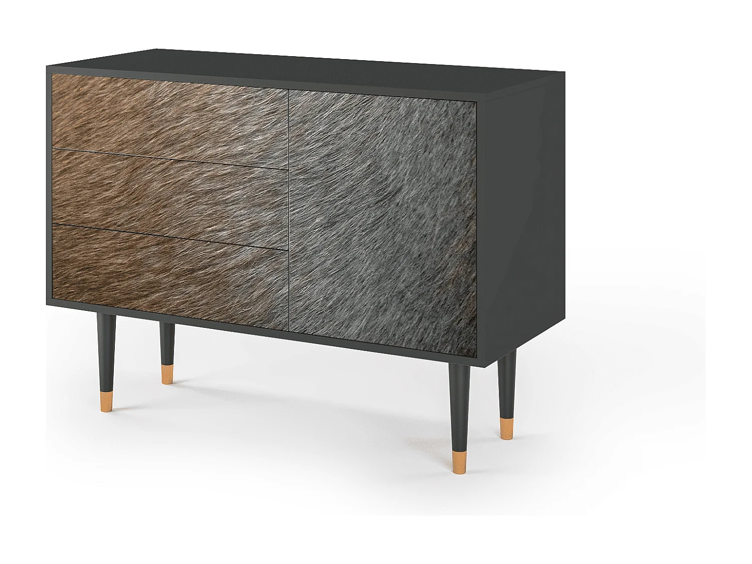 Kredens - 115х84х41 cm - S3 - Peanut Hair, Antracyt