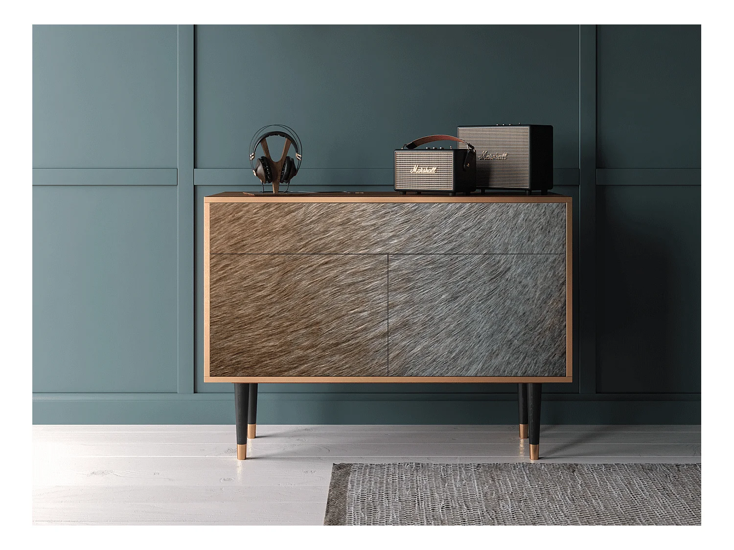 Buffet - 115x85x48 cm - BS4 - Peanut Hair, Noyer