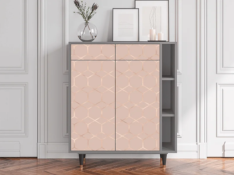 Dressoir - 96х110х41 cm - BS6 - Rose Honeycomb, Grijs
