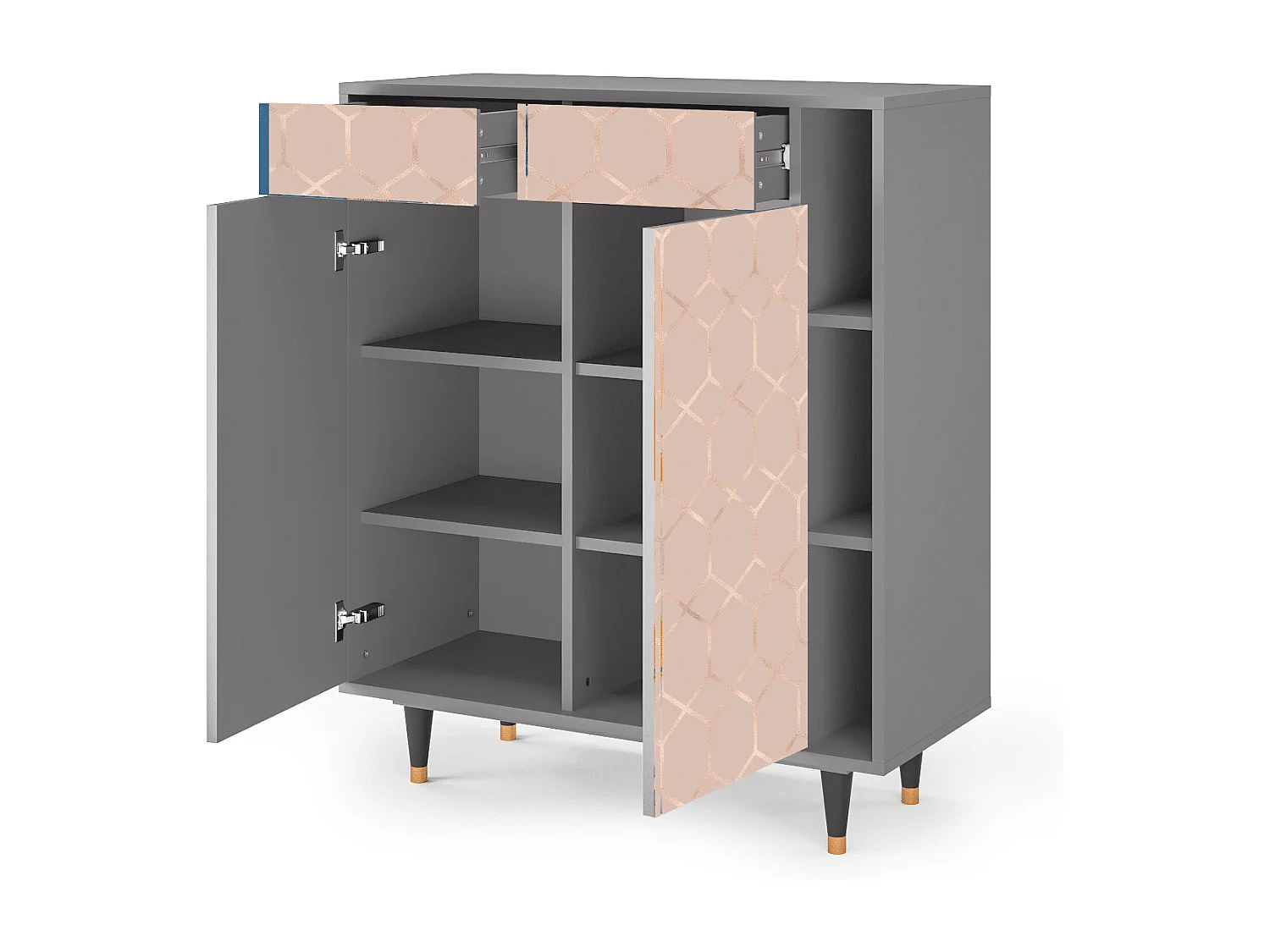 Buffet - 96х110х41 cm - BS6 - Rose Honeycomb, Gris