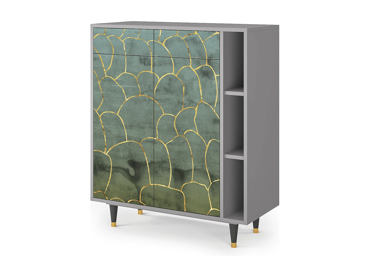 Sideboard - 96х110х41 cm - BS6 - Magnificent Water Lily, Grau