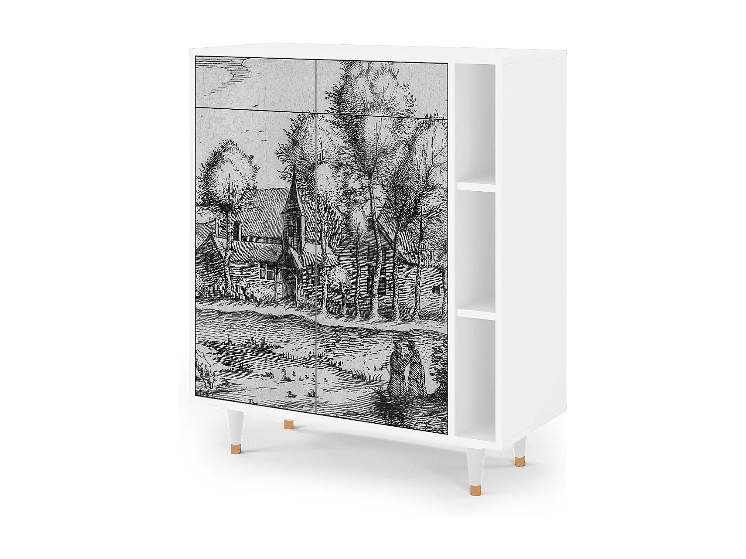 Kredens - 96х110х41 cm - BS6 - A Pond, Biały