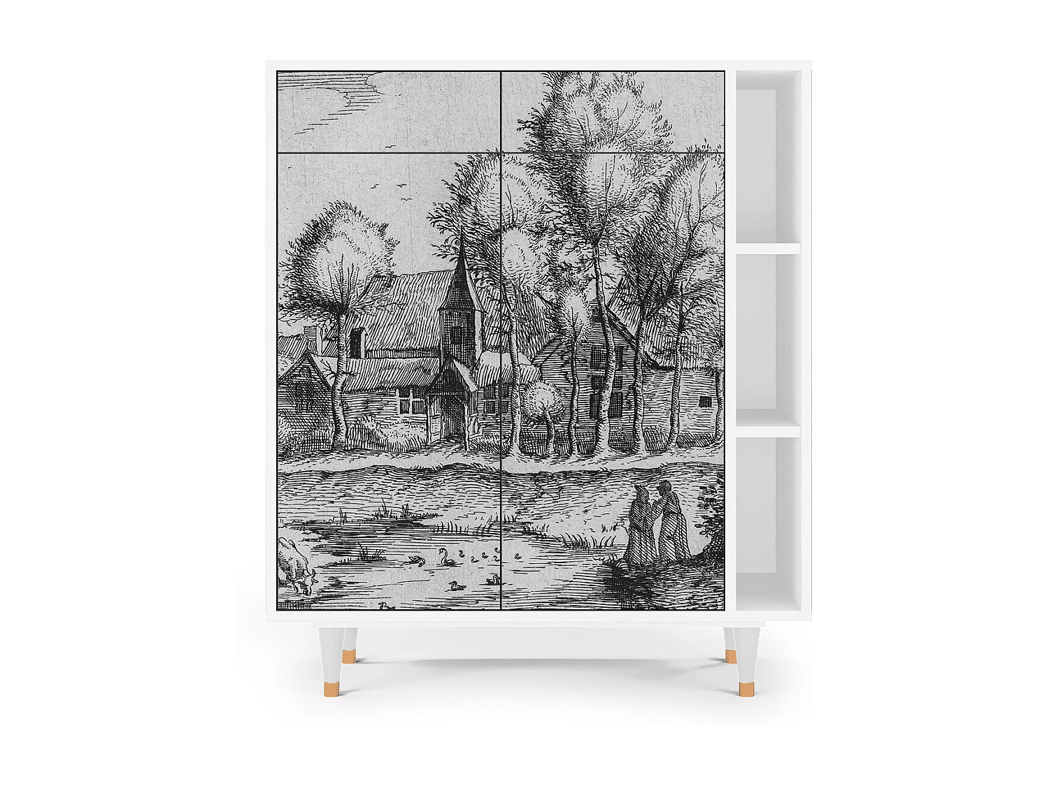 Kredens - 96х110х41 cm - BS6 - A Pond, Biały