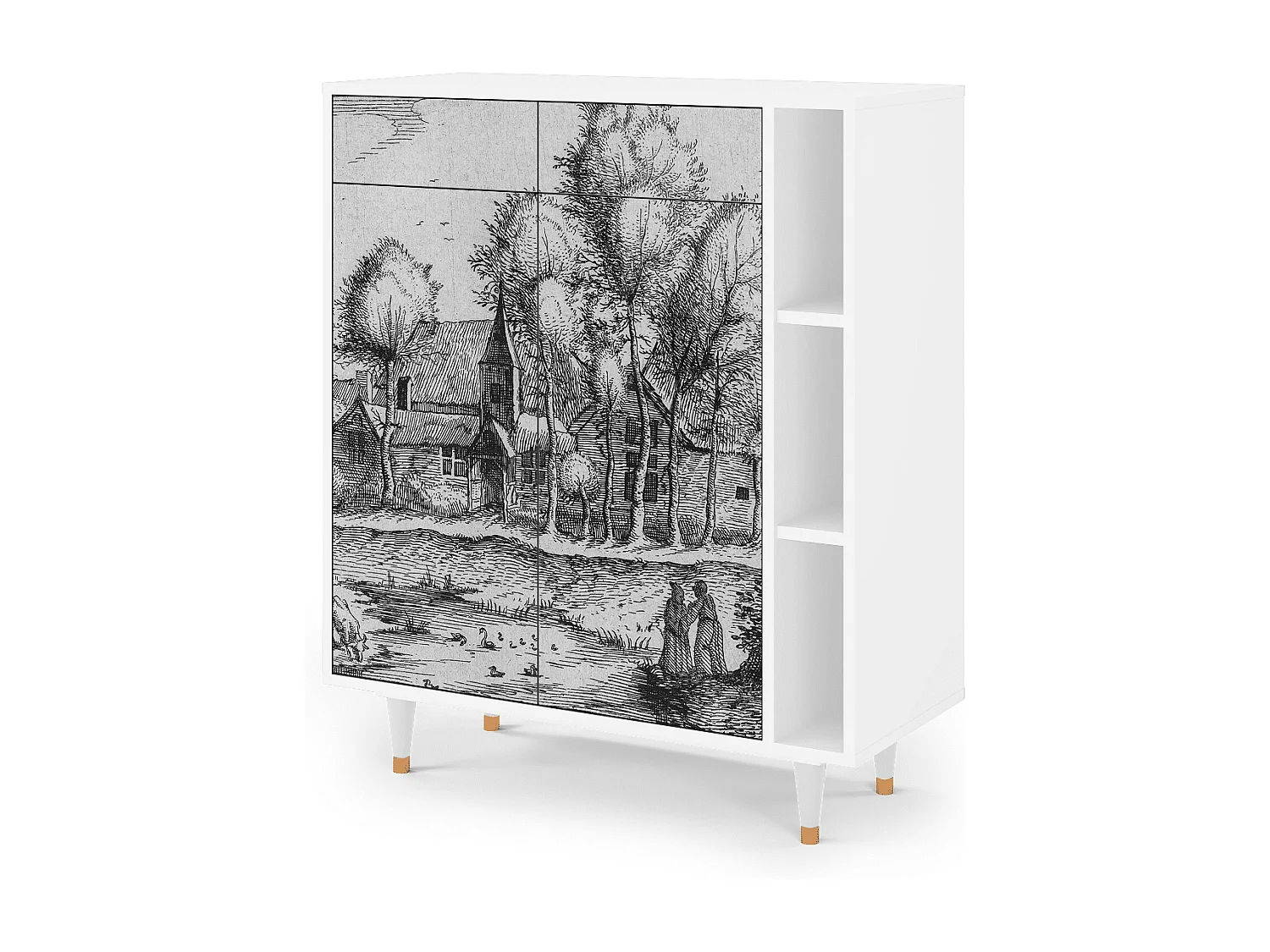 Kredens - 96х110х41 cm - BS6 - A Pond, Biały