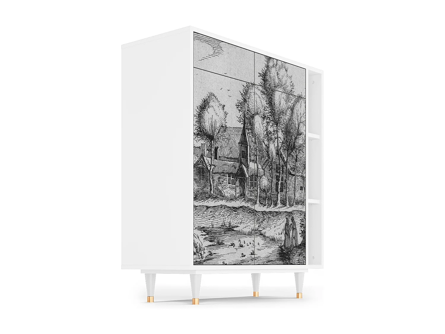 Kredens - 96х110х41 cm - BS6 - A Pond, Biały