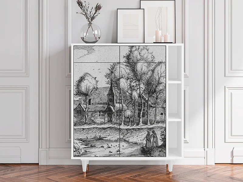 Kredens - 96х110х41 cm - BS6 - A Pond, Biały