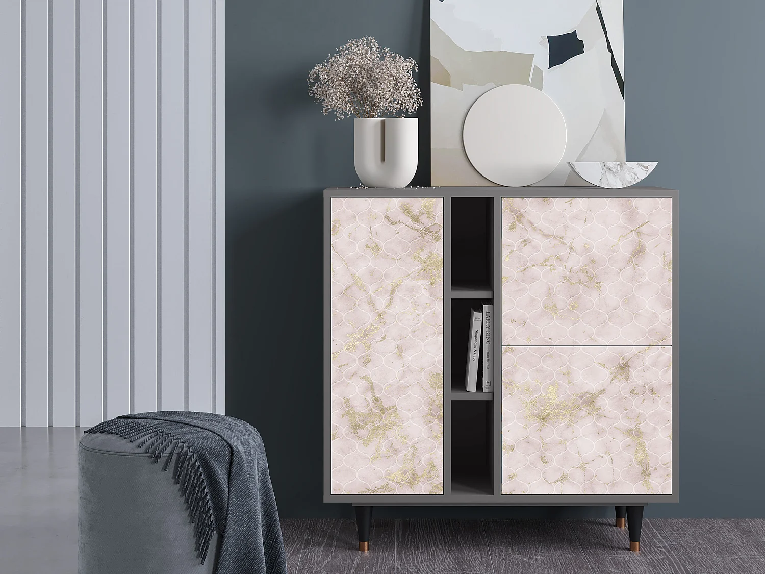 Buffet - 94х96х41 cm - BS5 - Dirty Roses, Gris