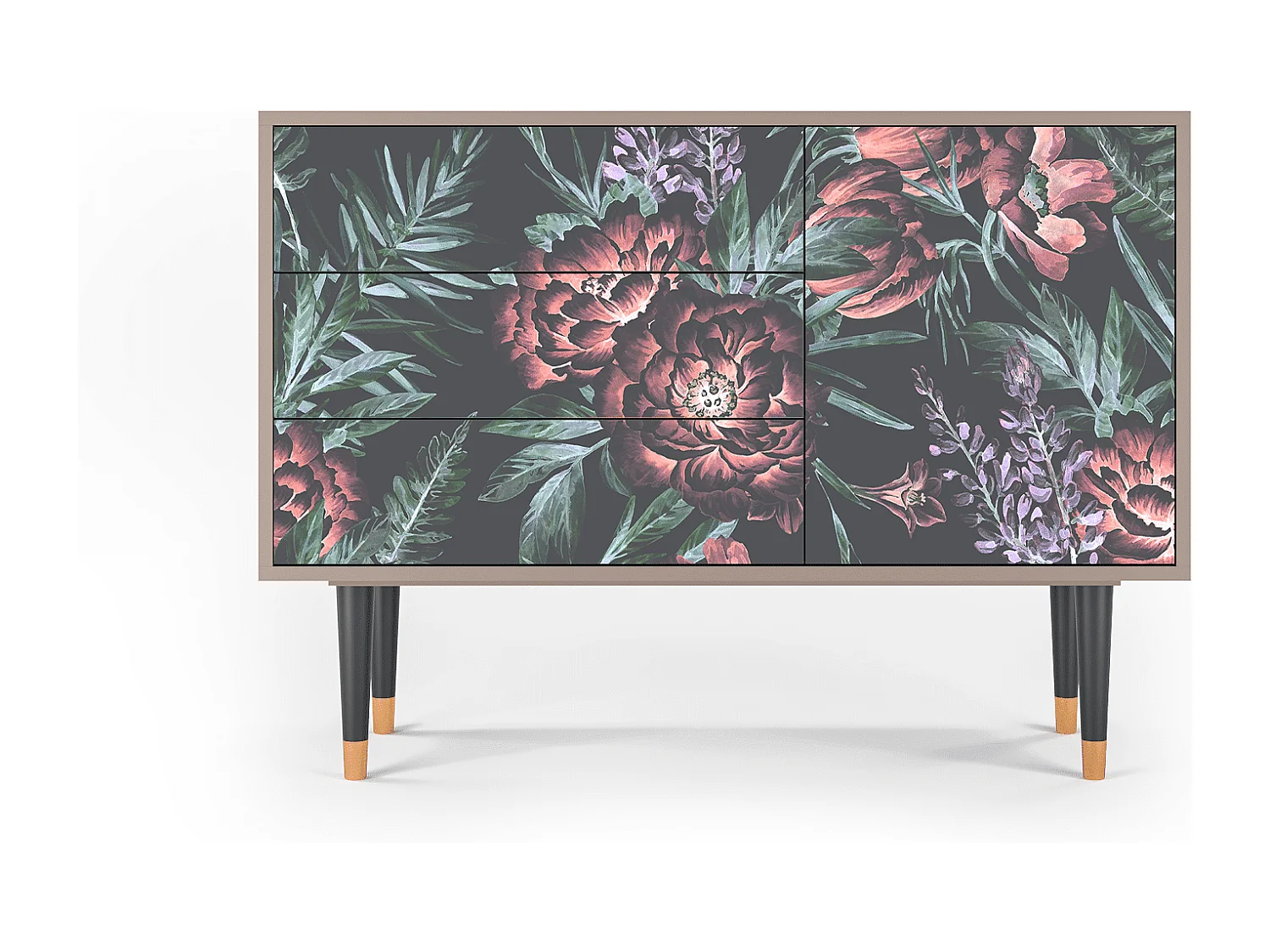 Buffet - 115х84х41 cm - S3 - Dark Peonies, Latte