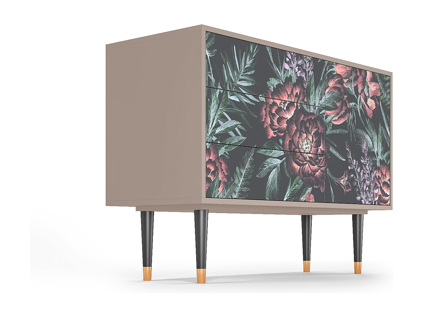 Buffet - 115х84х41 cm - S3 - Dark Peonies, Latte