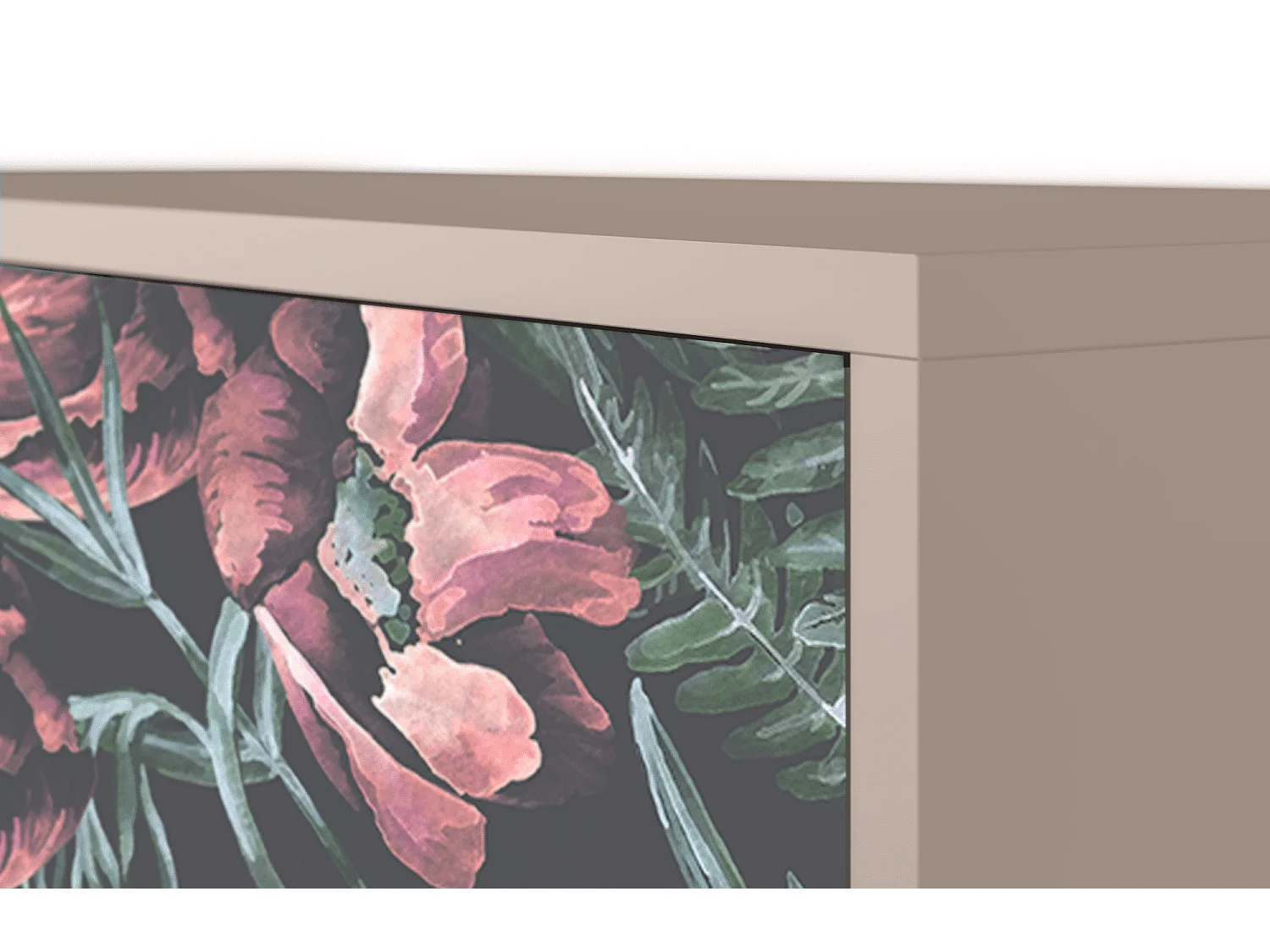 Credenza - 115х84х41 cm - S3 - Dark Peonies, Latte