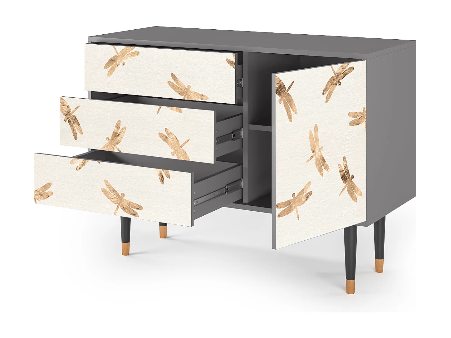 Credenza - 115х84х41 cm - S3 - Nude Dragonflies, Grigio