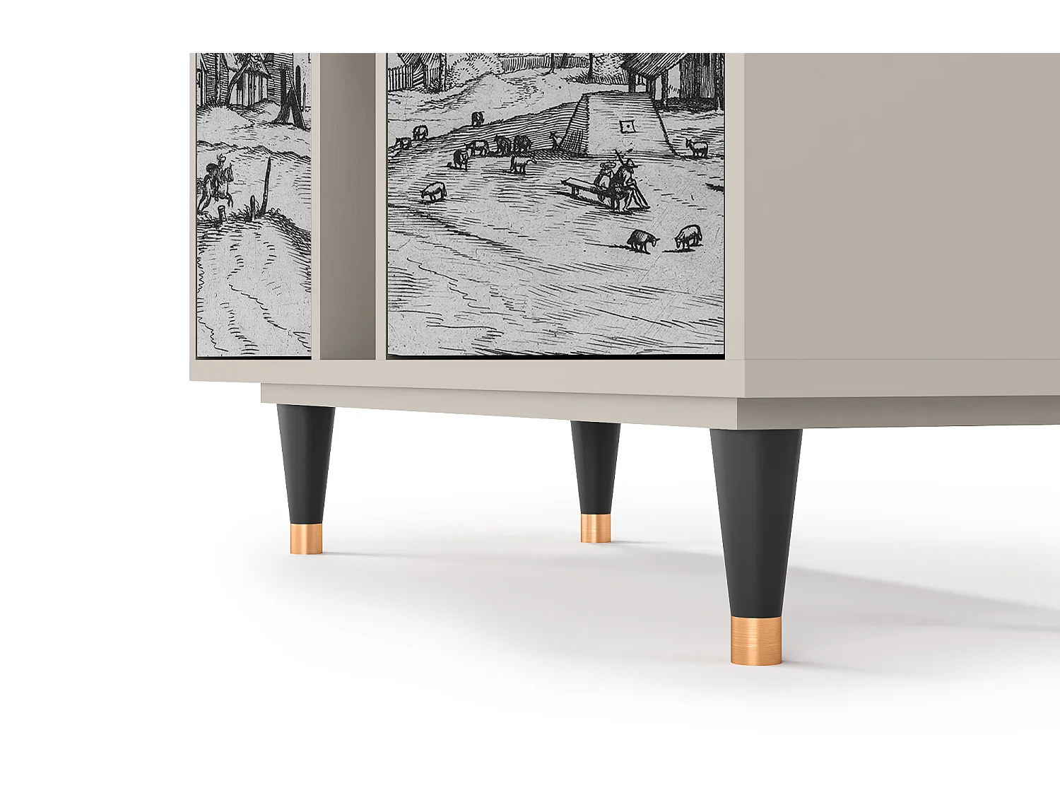 Kredens - 94х96х41 cm - BS5 - Country Village, Piaskowy