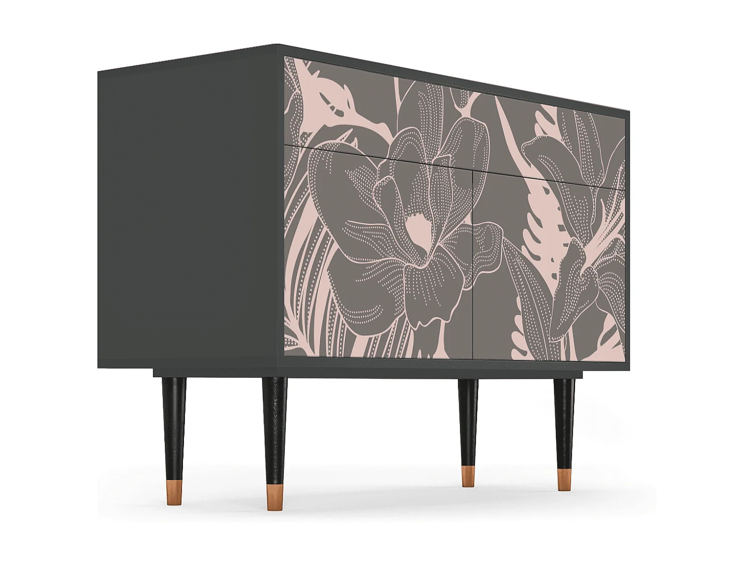 Aparador - 115x85x48 cm - BS4 - Issabelline Flower, Antracite