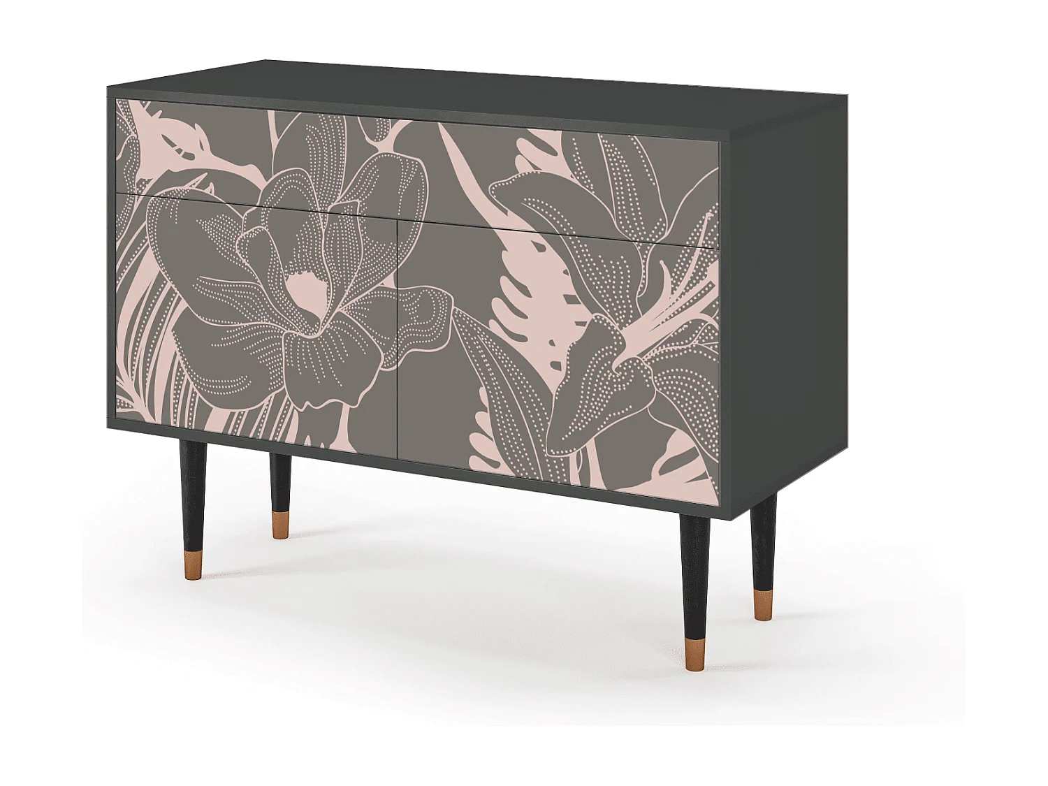 Credenza - 115x85x48 cm - BS4 - Issabelline Flower, Antracite