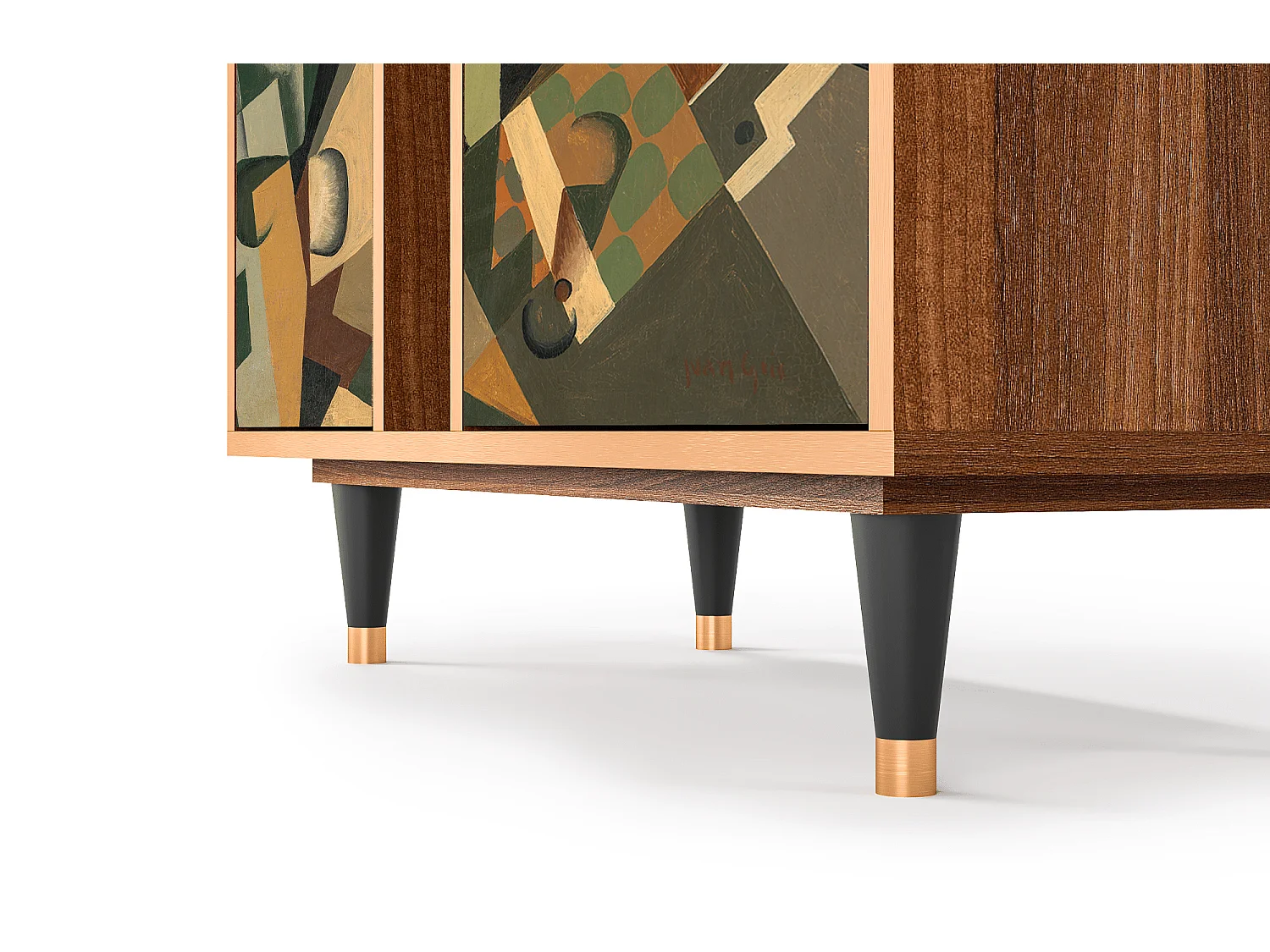 Aparador - 94х96х41 cm - BS5 - Glass and Checkerboard, Nogal