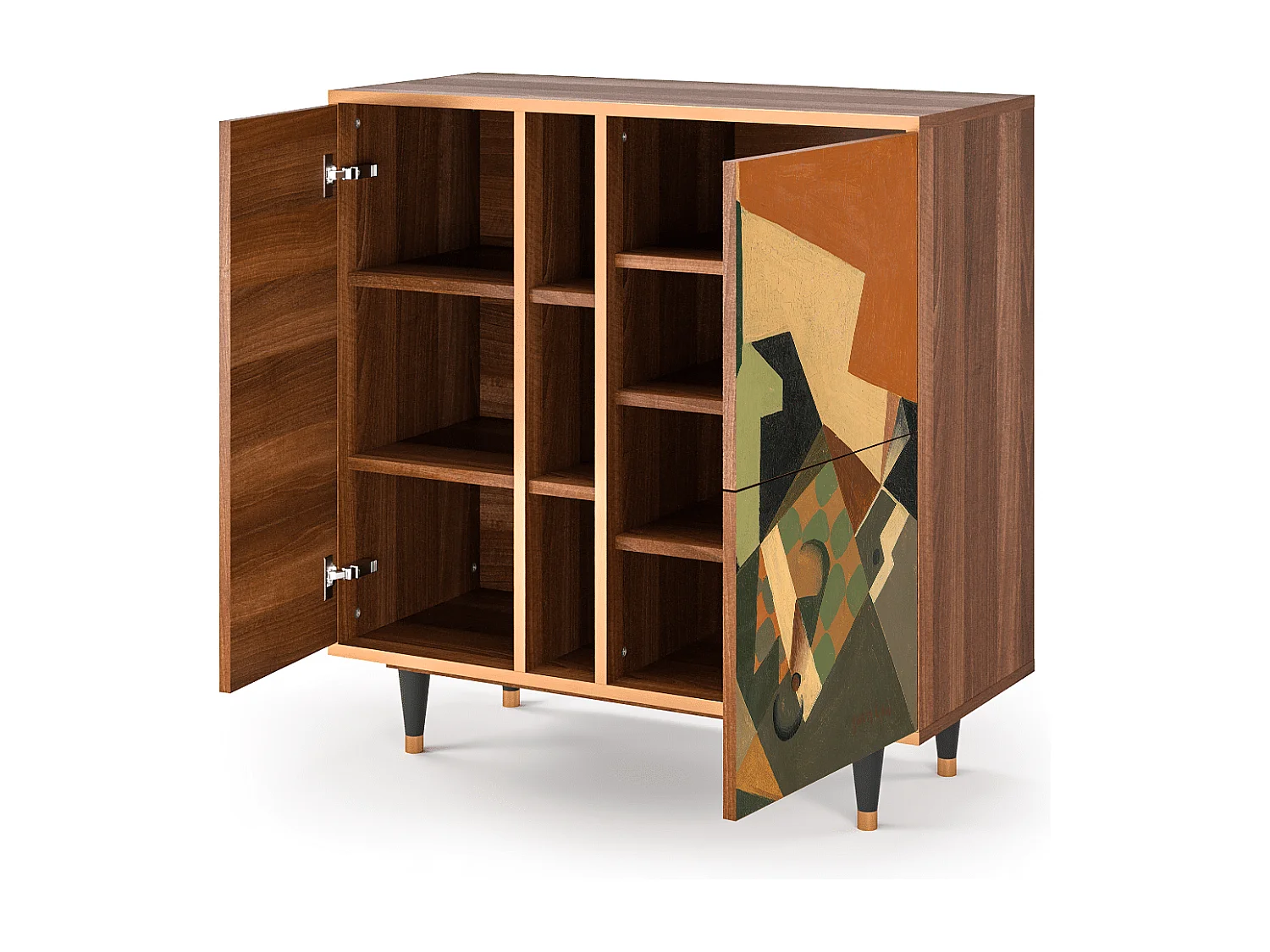 Buffet - 94х96х41 cm - BS5 - Glass and Checkerboard, Noyer