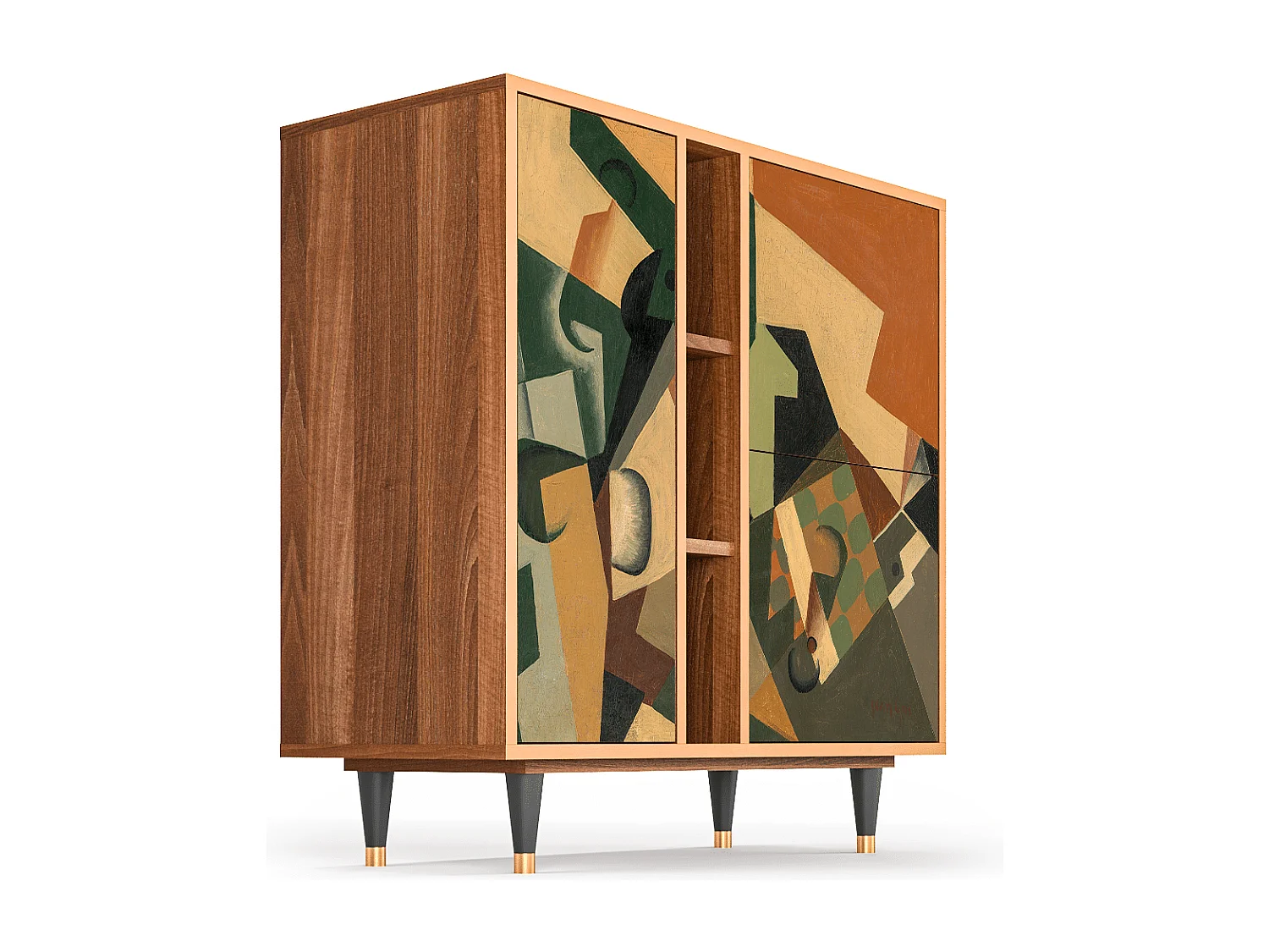 Buffet - 94х96х41 cm - BS5 - Glass and Checkerboard, Noyer