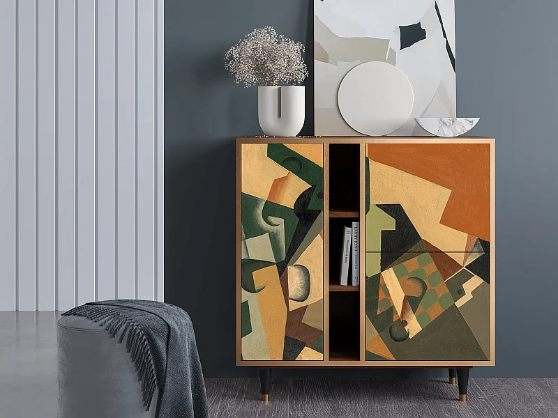 Buffet - 94х96х41 cm - BS5 - Glass and Checkerboard, Noyer