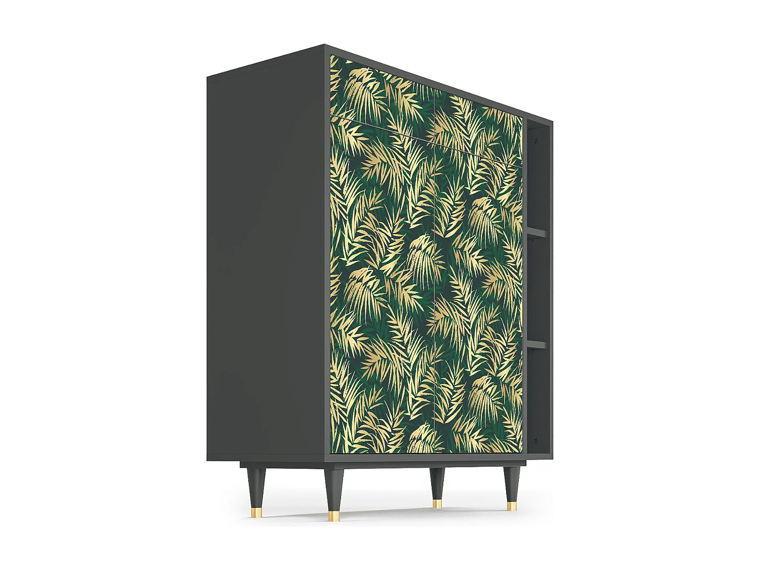 Kredens - 96х110х41 cm - BS6 - Sunny Palm Tree, Antracyt