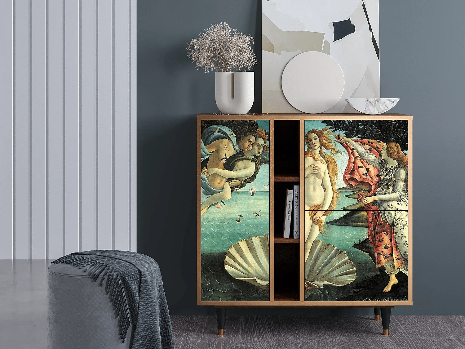 Dressoir - 94х96х41 cm - BS5 - The Birth of Venus, Walnoot