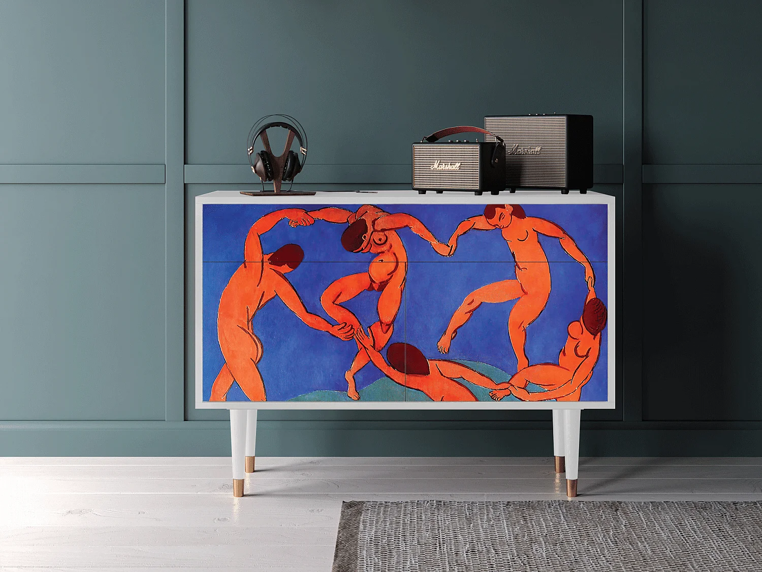 Kredens - 115x85x48 cm - BS4 - The Dance by Matisse , Biały