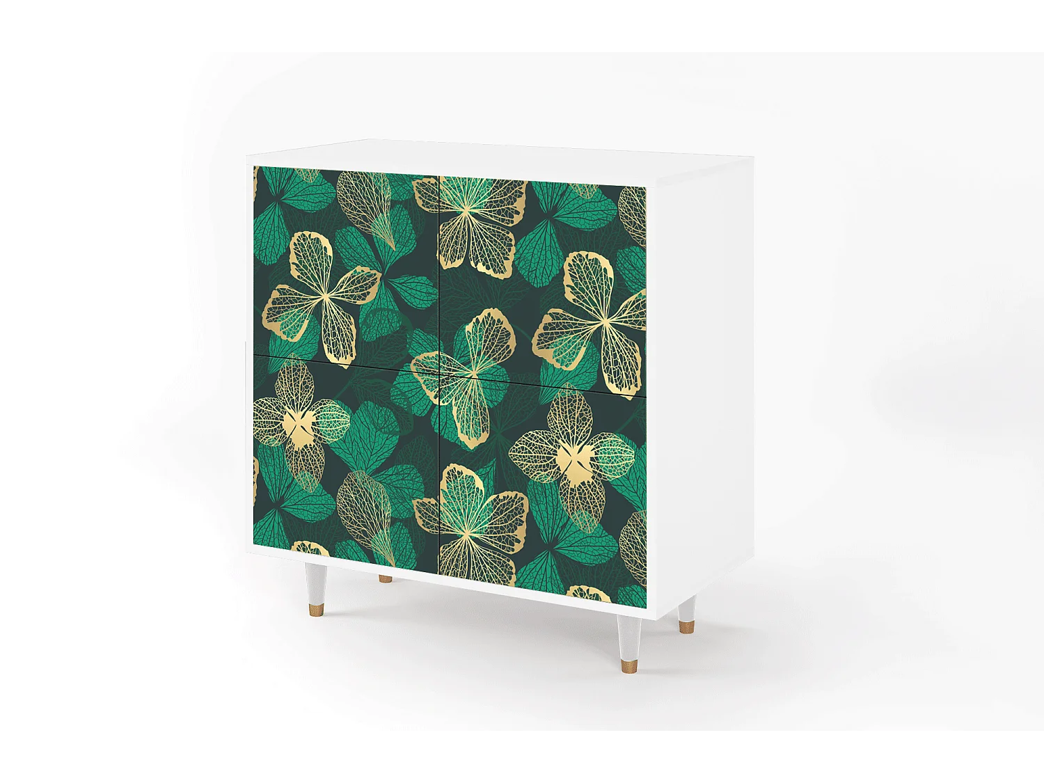 Dressoir - 94x96x48 cm - BS3 - Green Flower, Wit