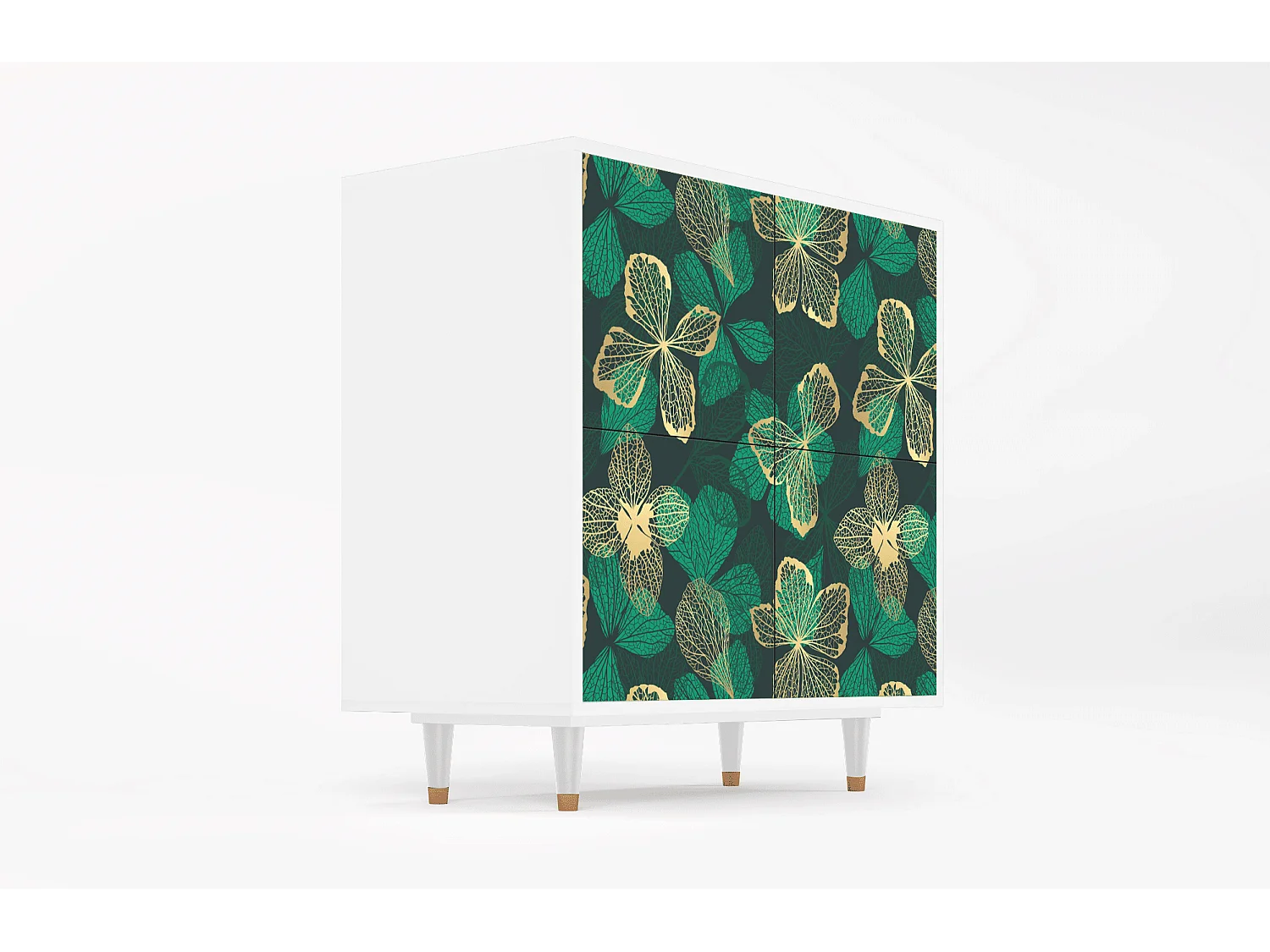 Dressoir - 94x96x48 cm - BS3 - Green Flower, Wit