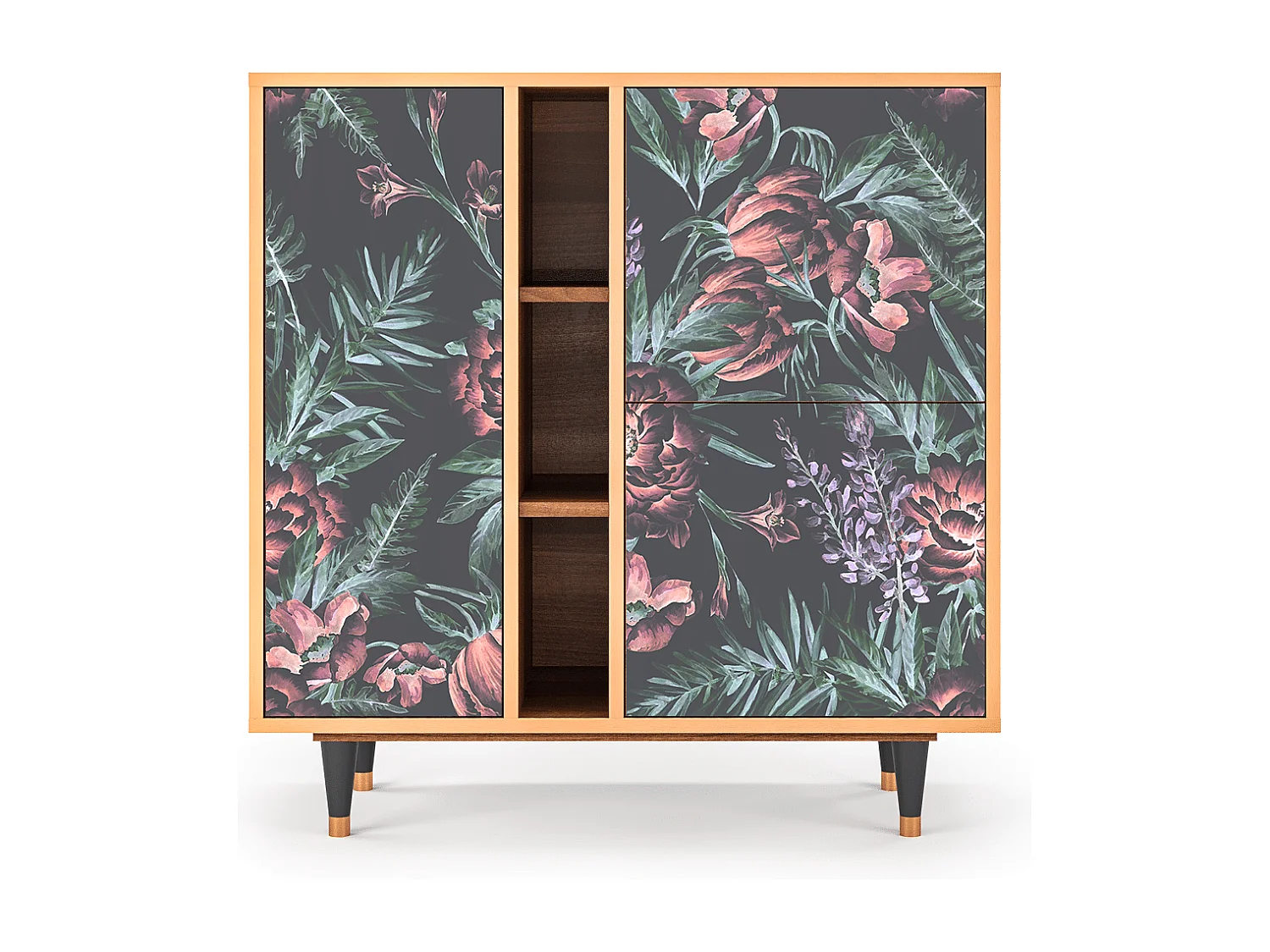 Buffet - 94х96х41 cm - BS5 - Dark Peonies, Noyer