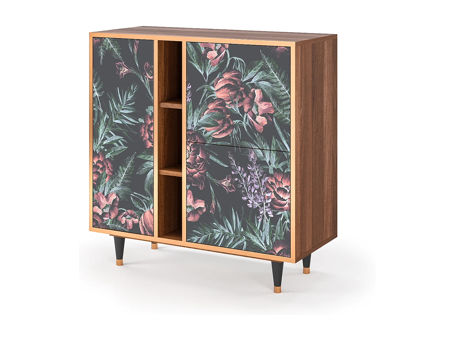 Buffet - 94х96х41 cm - BS5 - Dark Peonies, Noyer