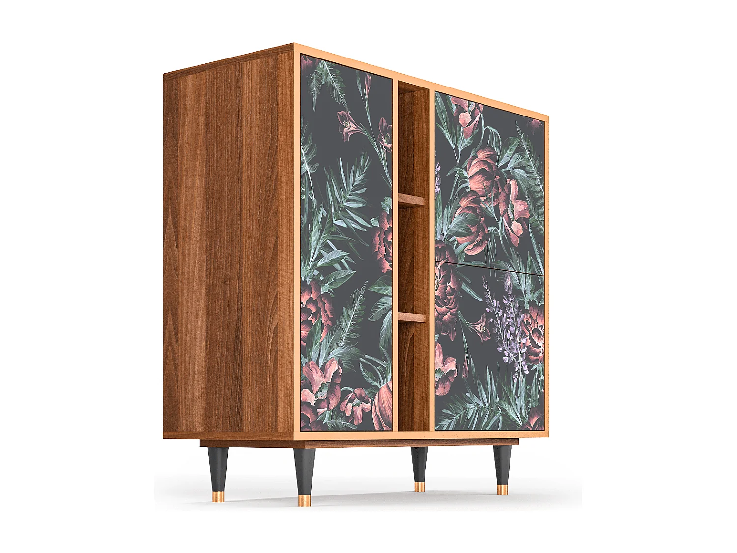 Buffet - 94х96х41 cm - BS5 - Dark Peonies, Noyer